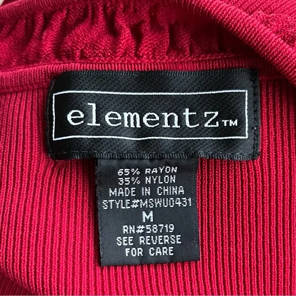 •Elementz• Cranberry Three Quarter Sleeve Pullover Top - Size Medium - Picture 2 of 6